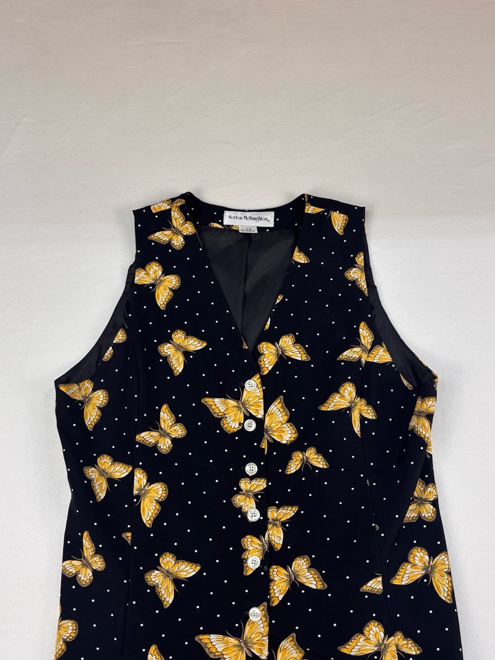 Vintage 90’s Norton McNaughton butterfly vest MADE IN THE USA
